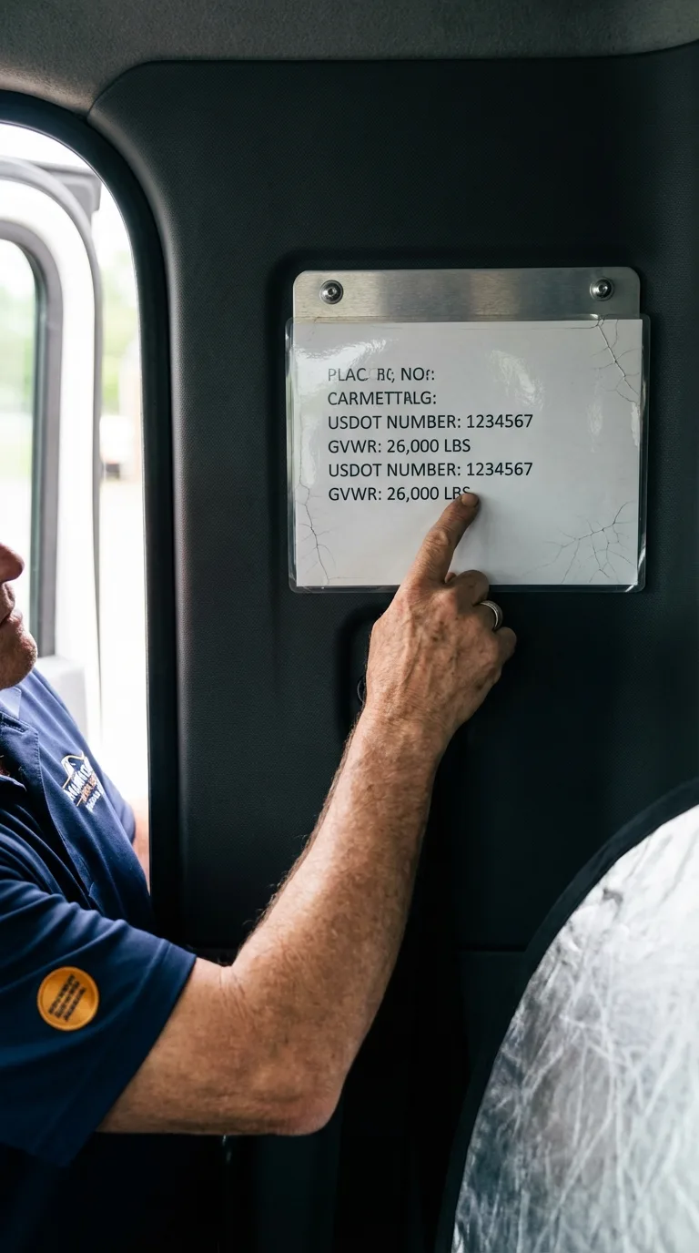 USDOT licensing placard verification in French Lick